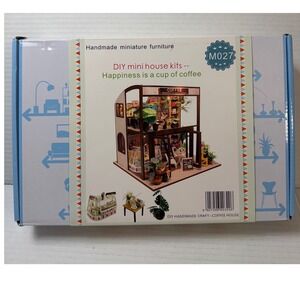 New DIY Miniature Dollhouse Coffee House Kit M027 Handmade Craft